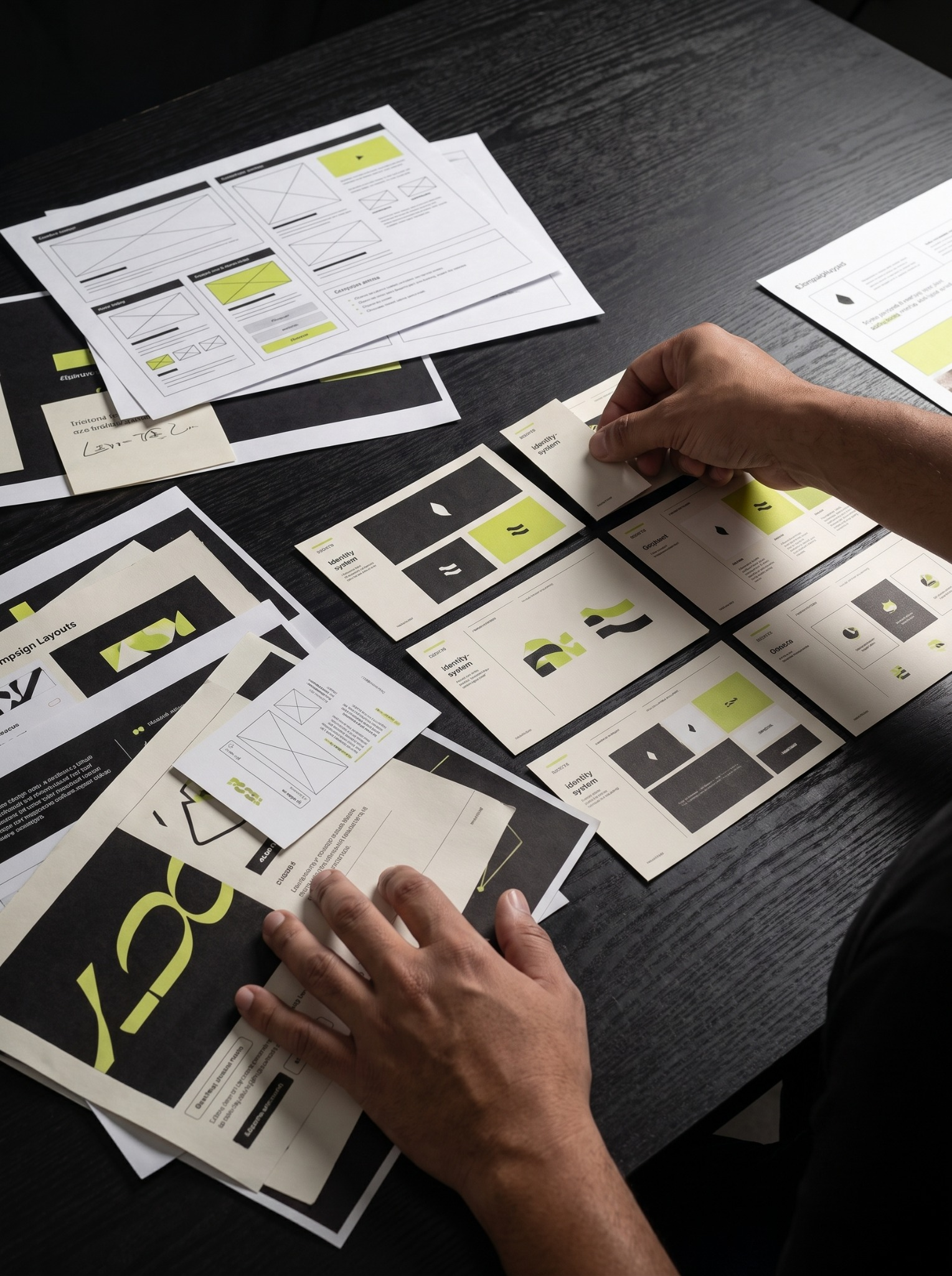Materiais de identidade visual em processo